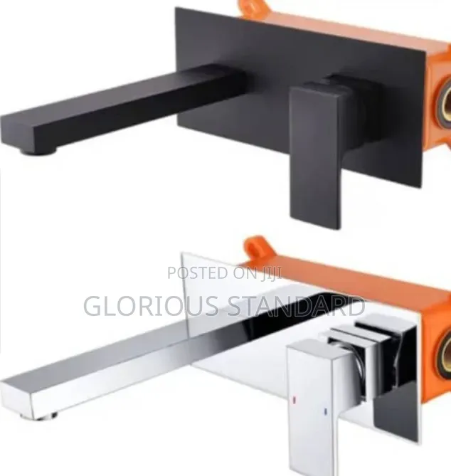 High Quality Square Black and Chrome Conduit Bath Mixer