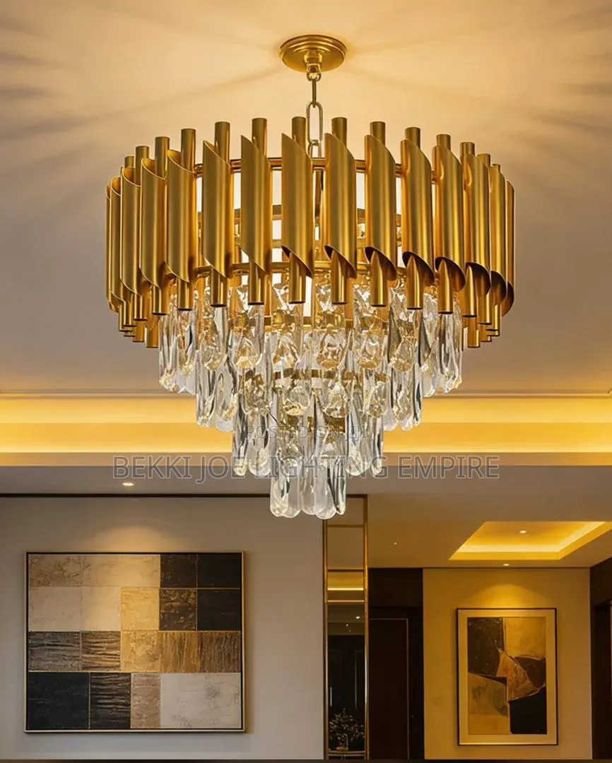 300mm Gold Crystal Chandaleir