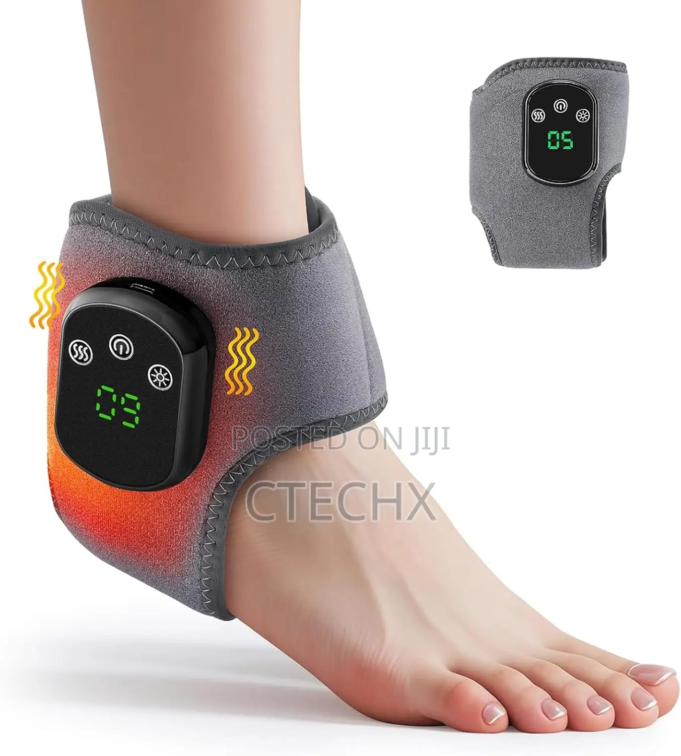 3-in-1 Foot Massager, Cordless Heating Pad Wrap, Ankle Massager