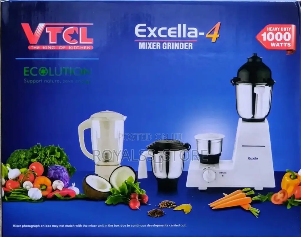 4in1 Quality Vtcl Excella Mixer Grinder Juicer- Heavy Duty 1000watts
