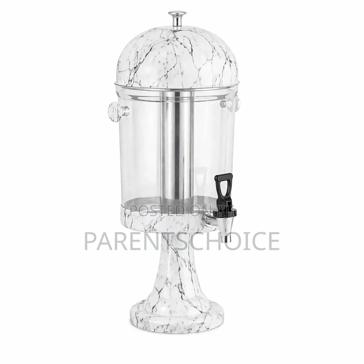 6l Marble Finish Beverage Dispenser With Stand- White / Black