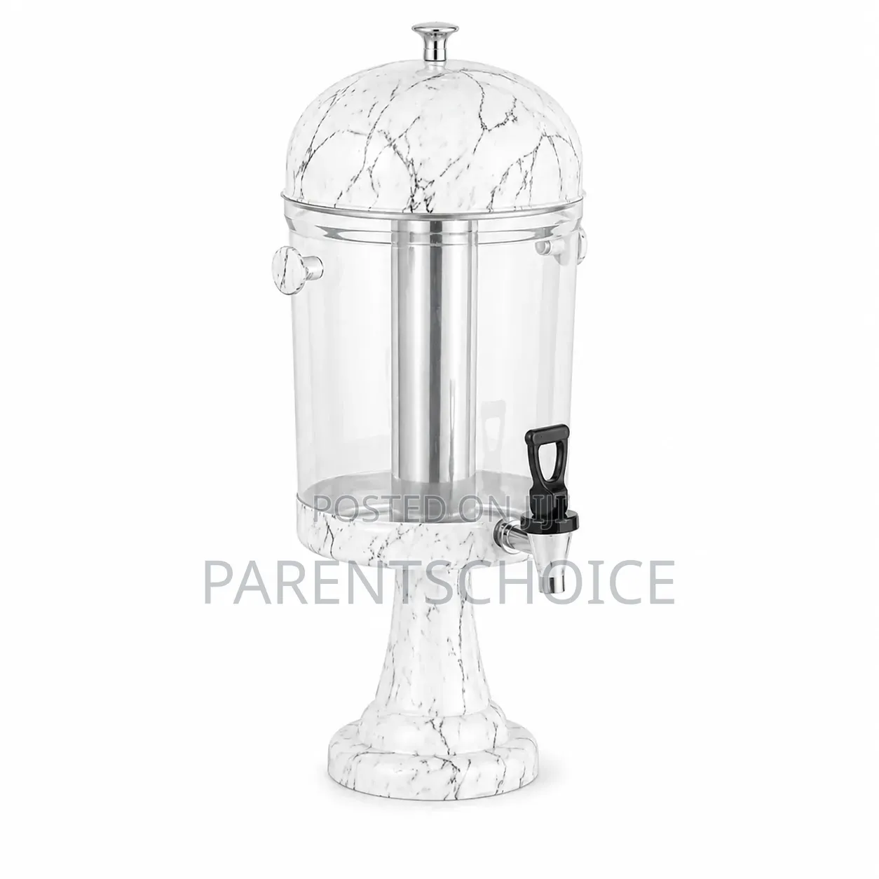 6l Marble Finish Beverage Dispenser With Stand- White / Black