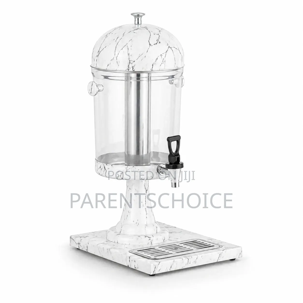 6l Marble Finish Beverage Dispenser With Stand- White / Black