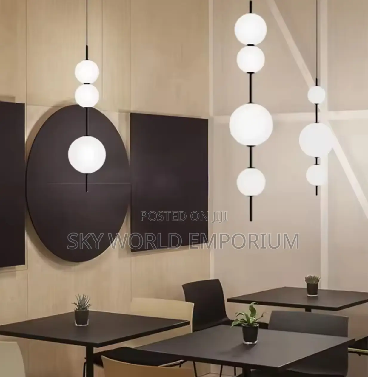 Designer Led White Glass Pendant Round Ball
