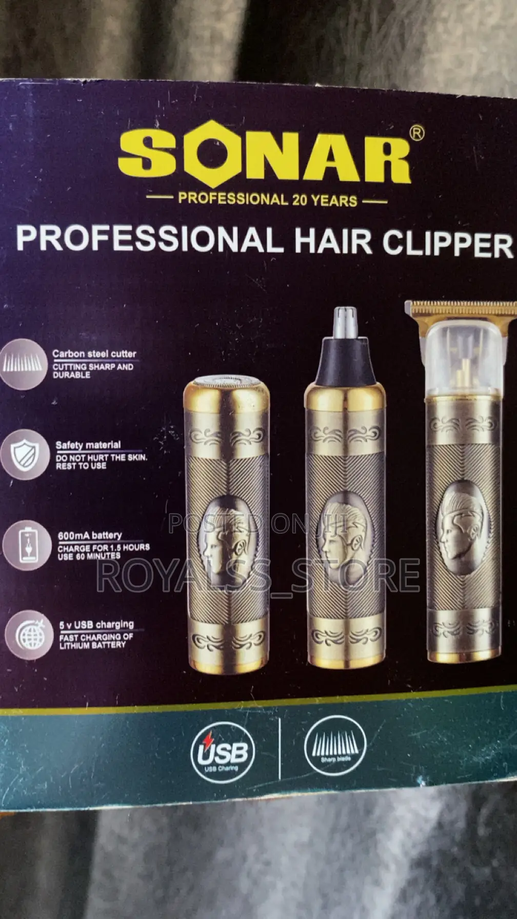 3in1 Sonar Professional Hair Clipper Set
