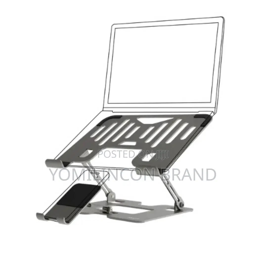 Porodo 2-in-1 Adjustable and Foldable Laptop With Phone Stand