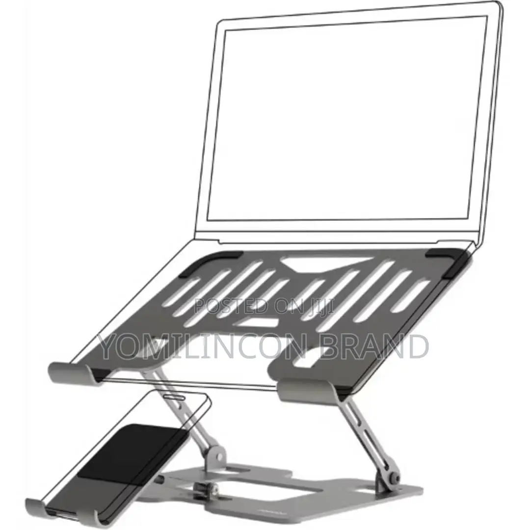 Porodo 2-in-1 Adjustable and Foldable Laptop With Phone Stand