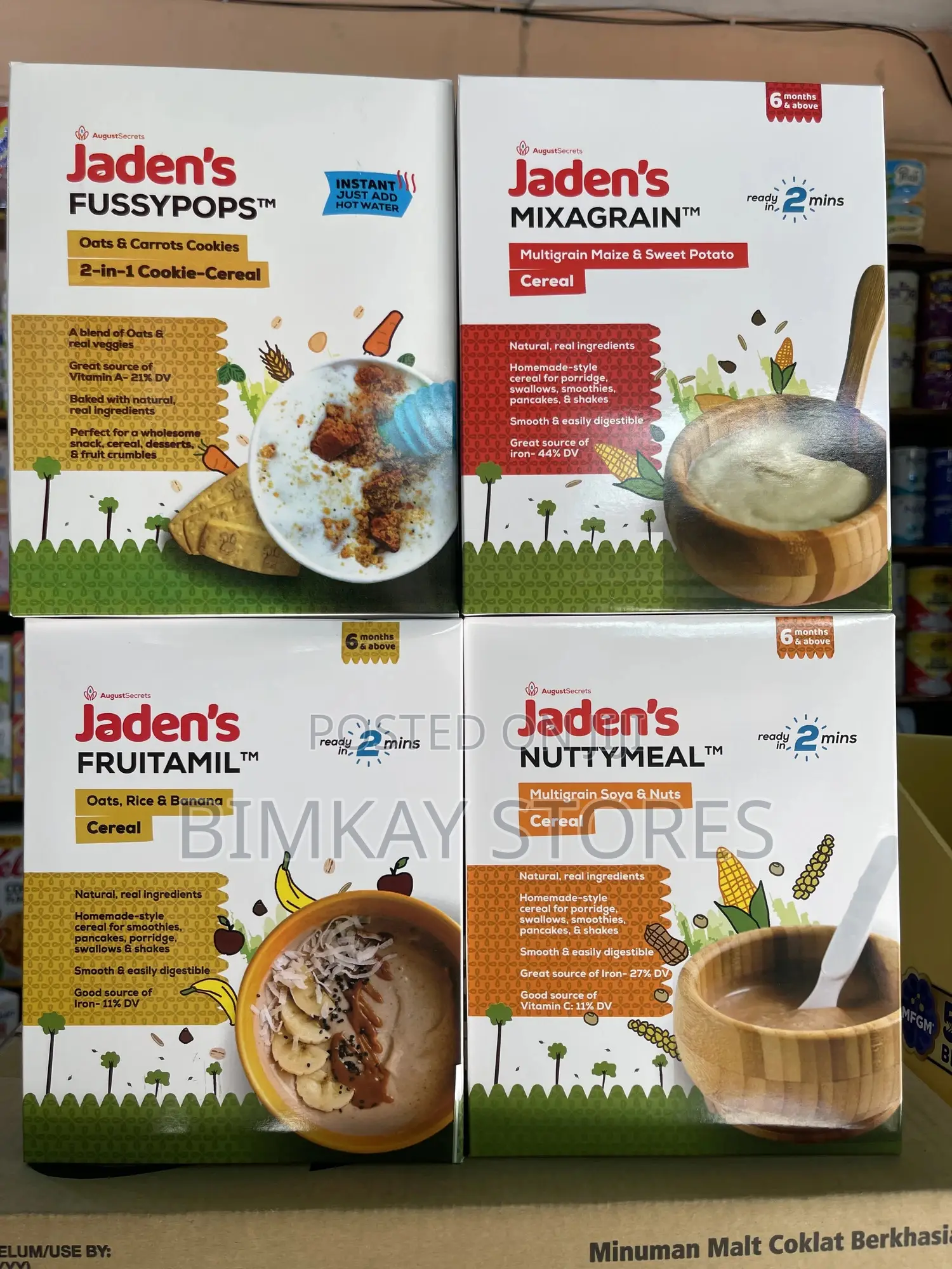 Jadens Fussypops Baby Cereals Oat and Carrot 6months Old 310g