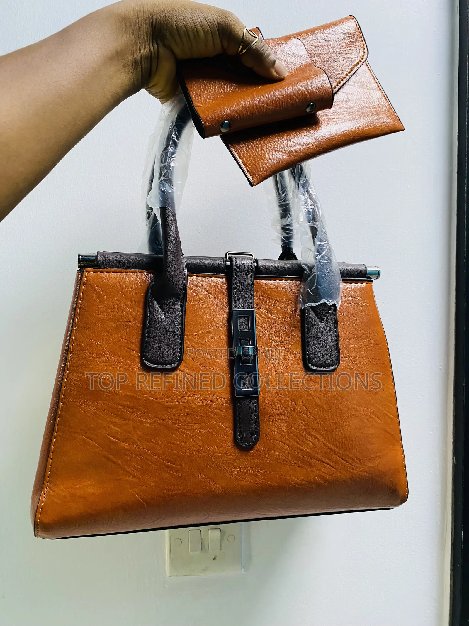 Quality Stock Leather Orange Bag