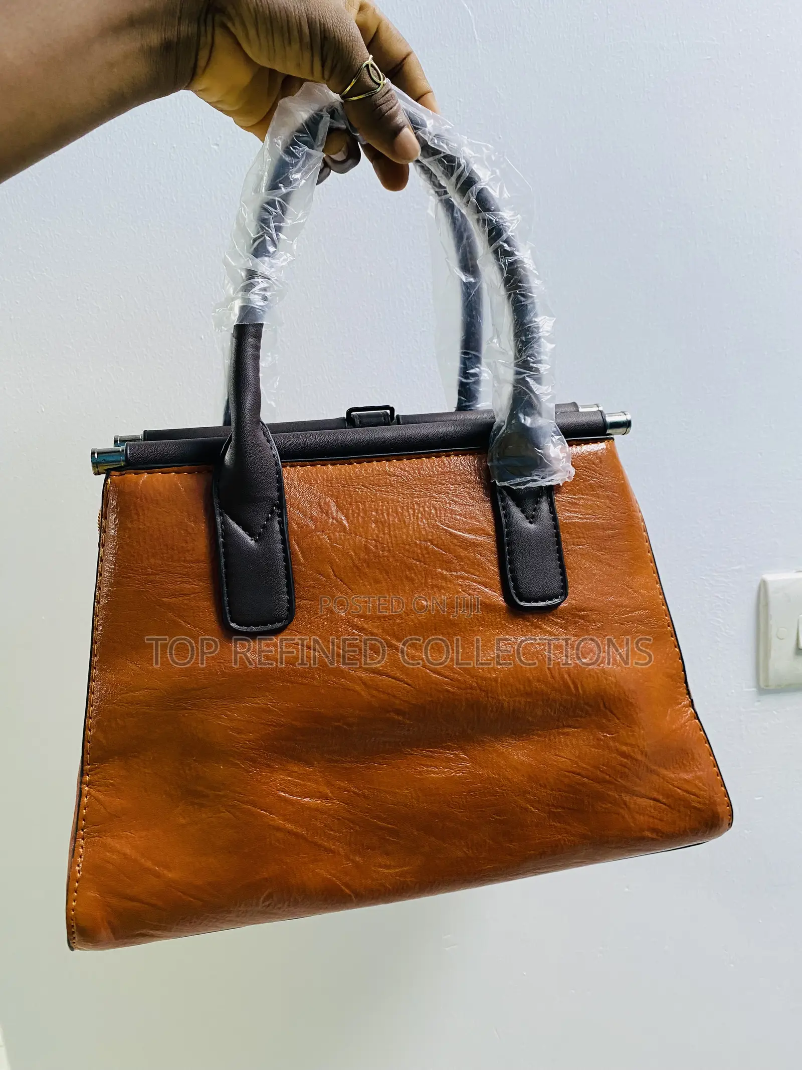 Quality Stock Leather Orange Bag