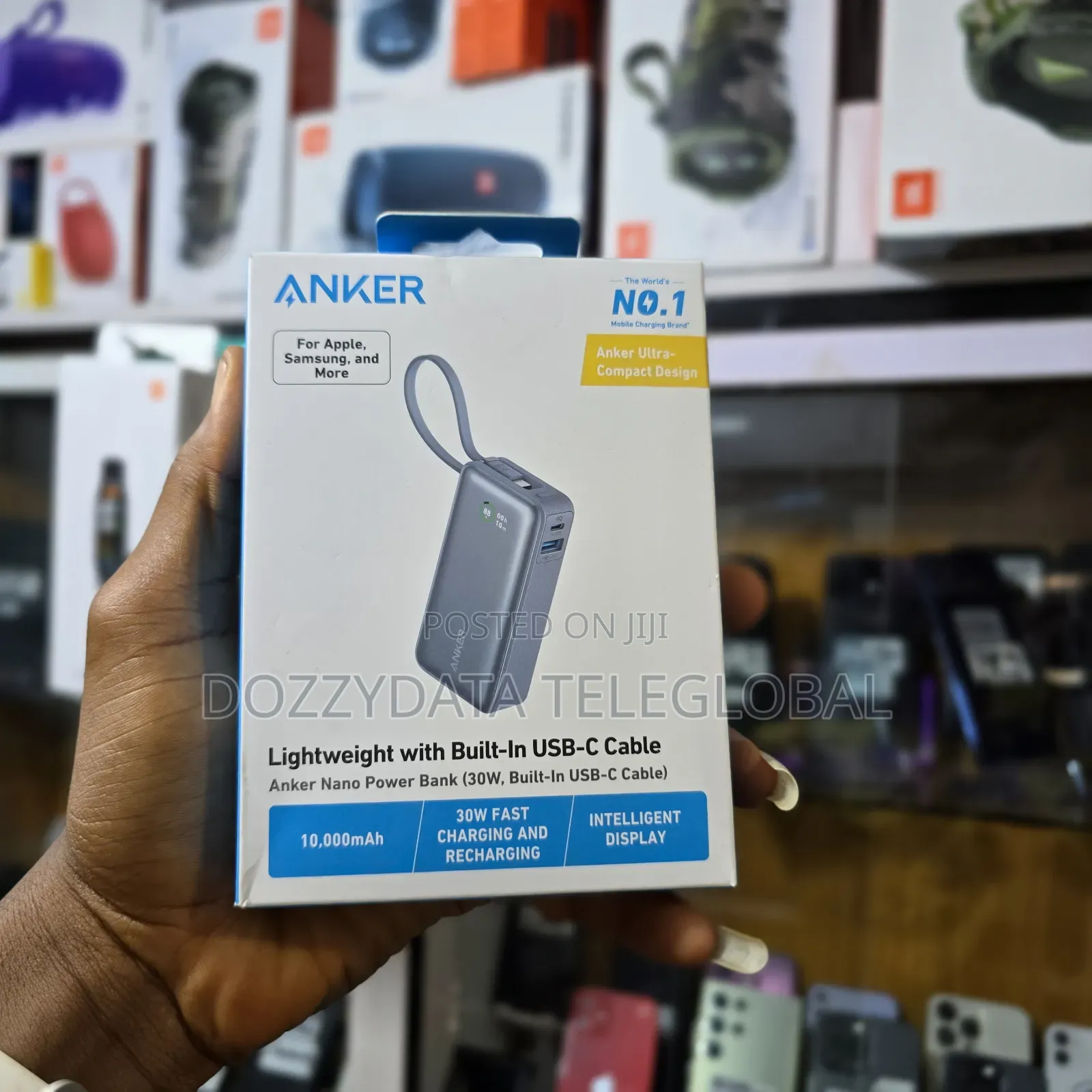 Anker Nano Powerbank 10000mah (30w, Built-in Usb-C Cable)