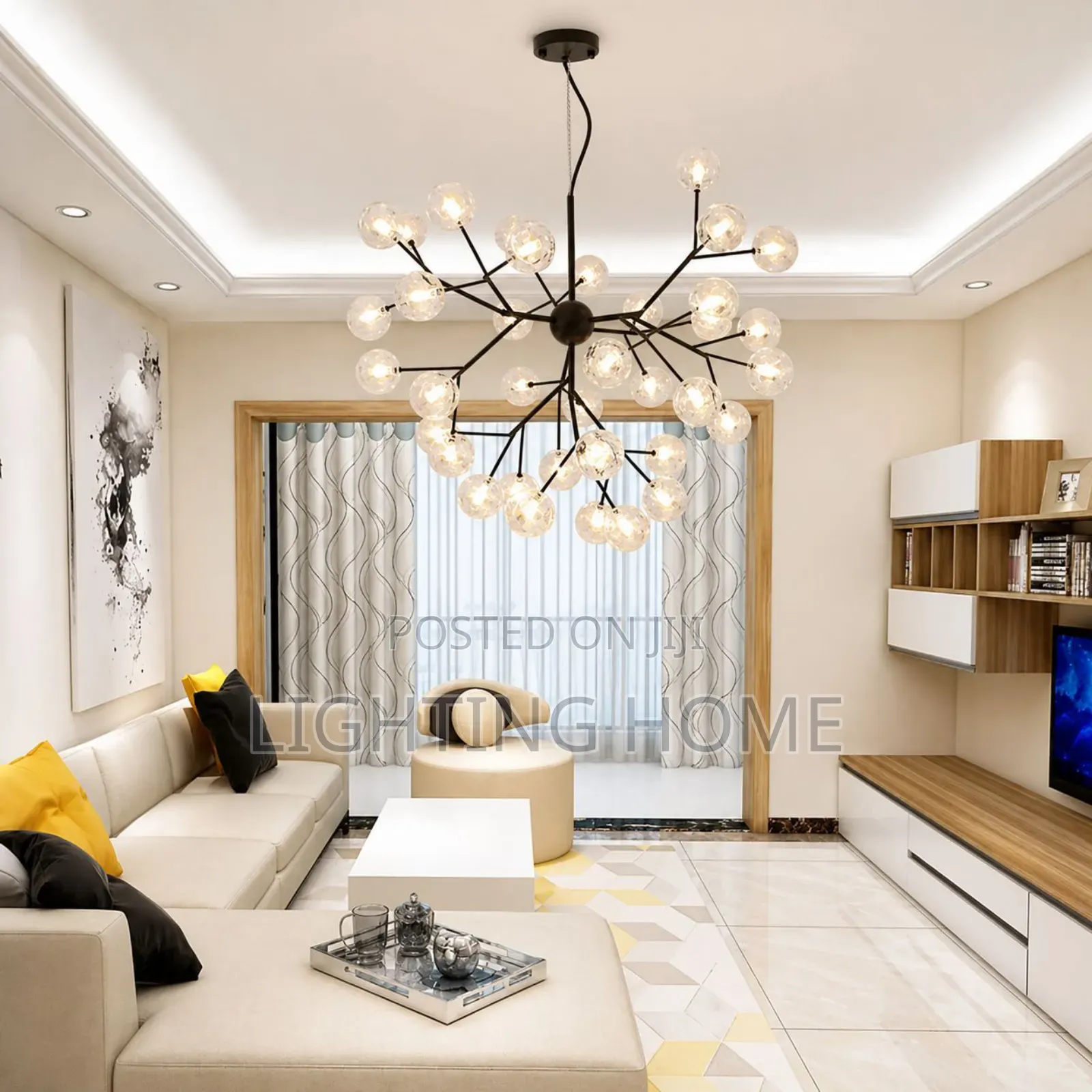 Led Chandelier Light 27bulbs Black Body