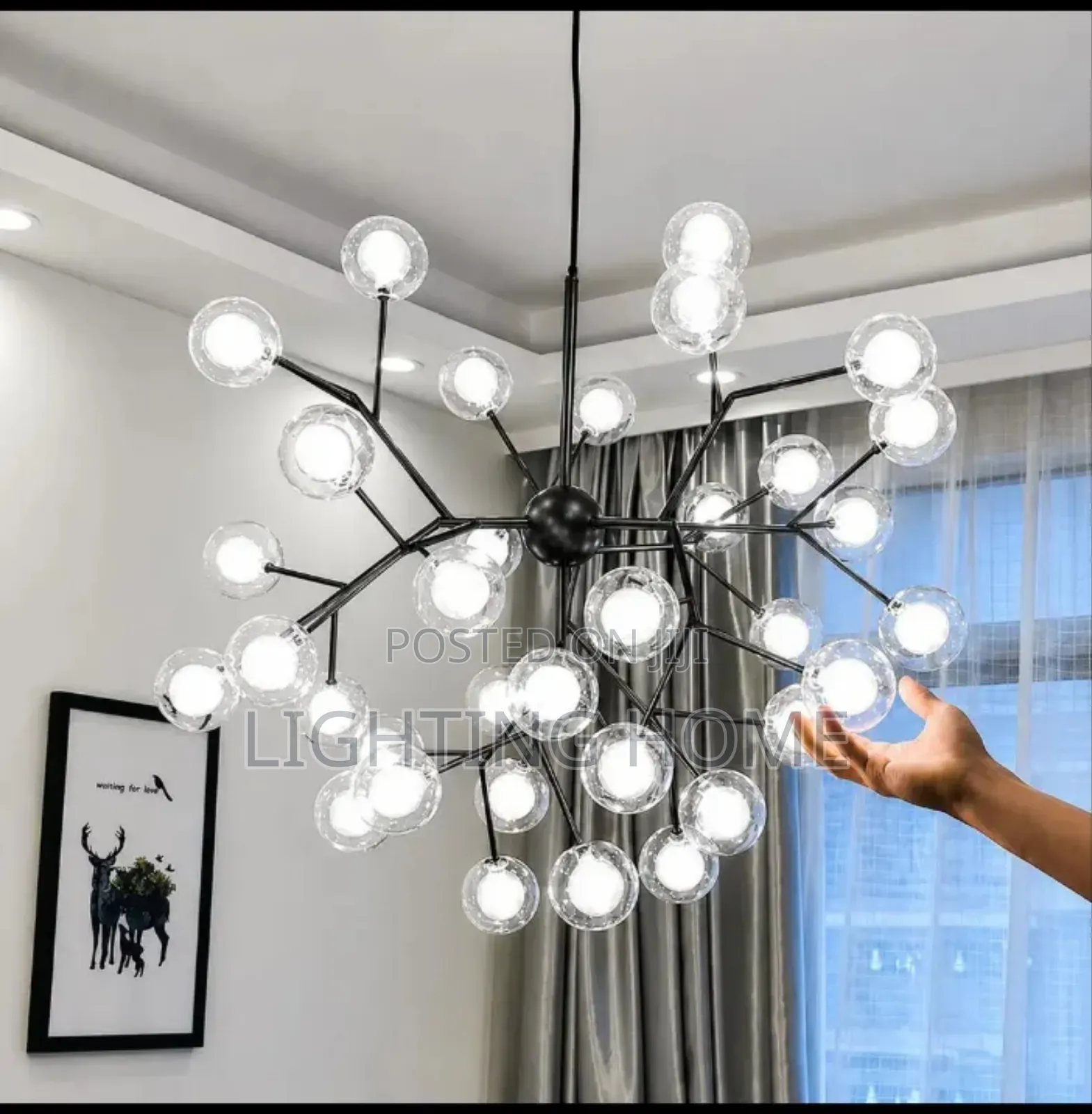 Led Chandelier Light 27bulbs Black Body