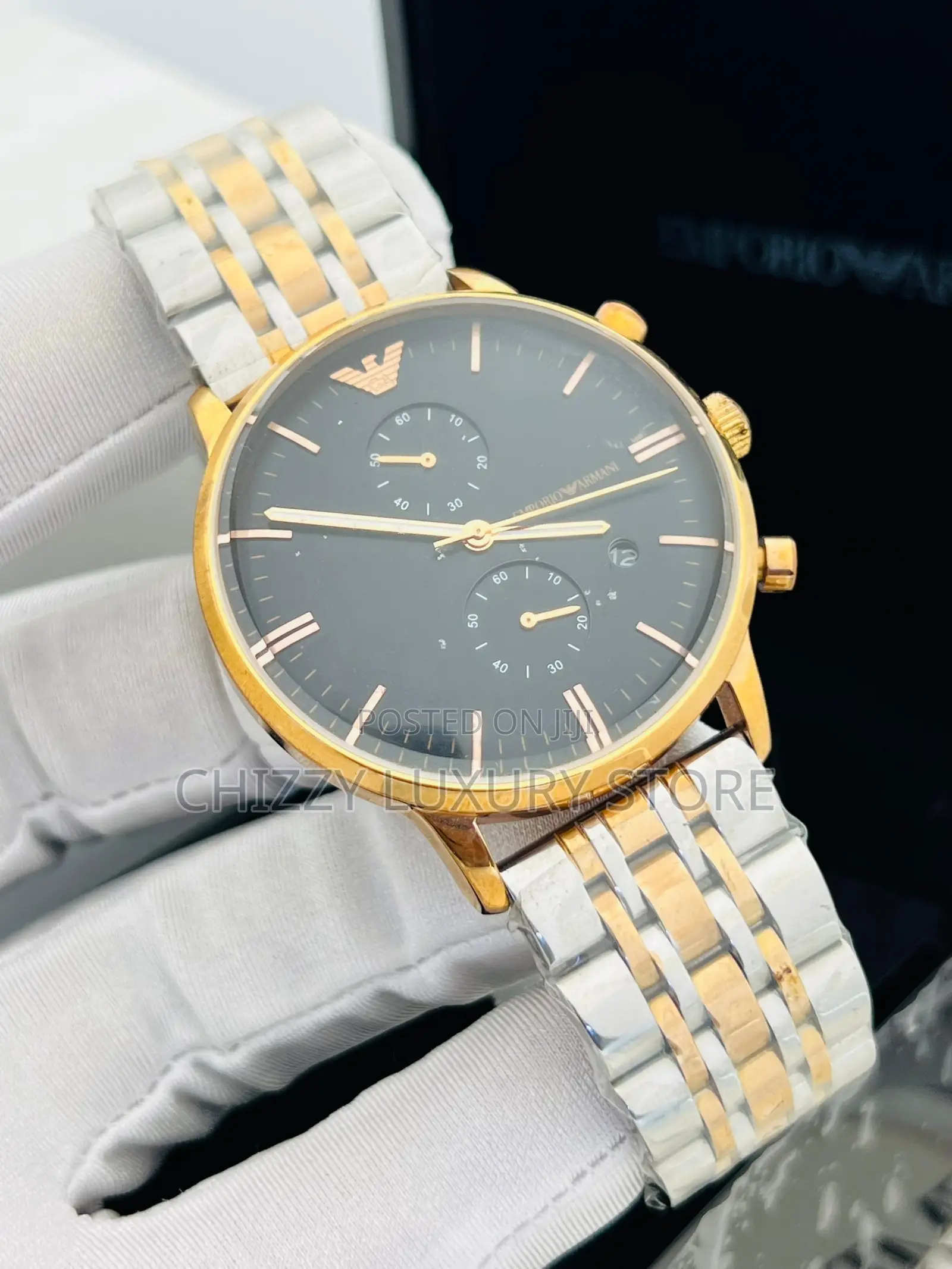 Emporio Armani Quality Luxury Men Chain Strap Wristwatch