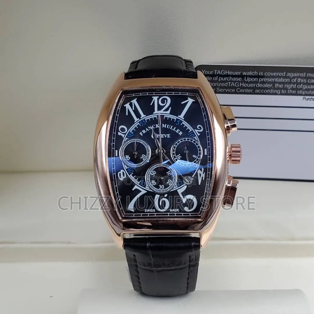 Franck Muller Quality Luxury Men Genuine Leather Wristwatch
