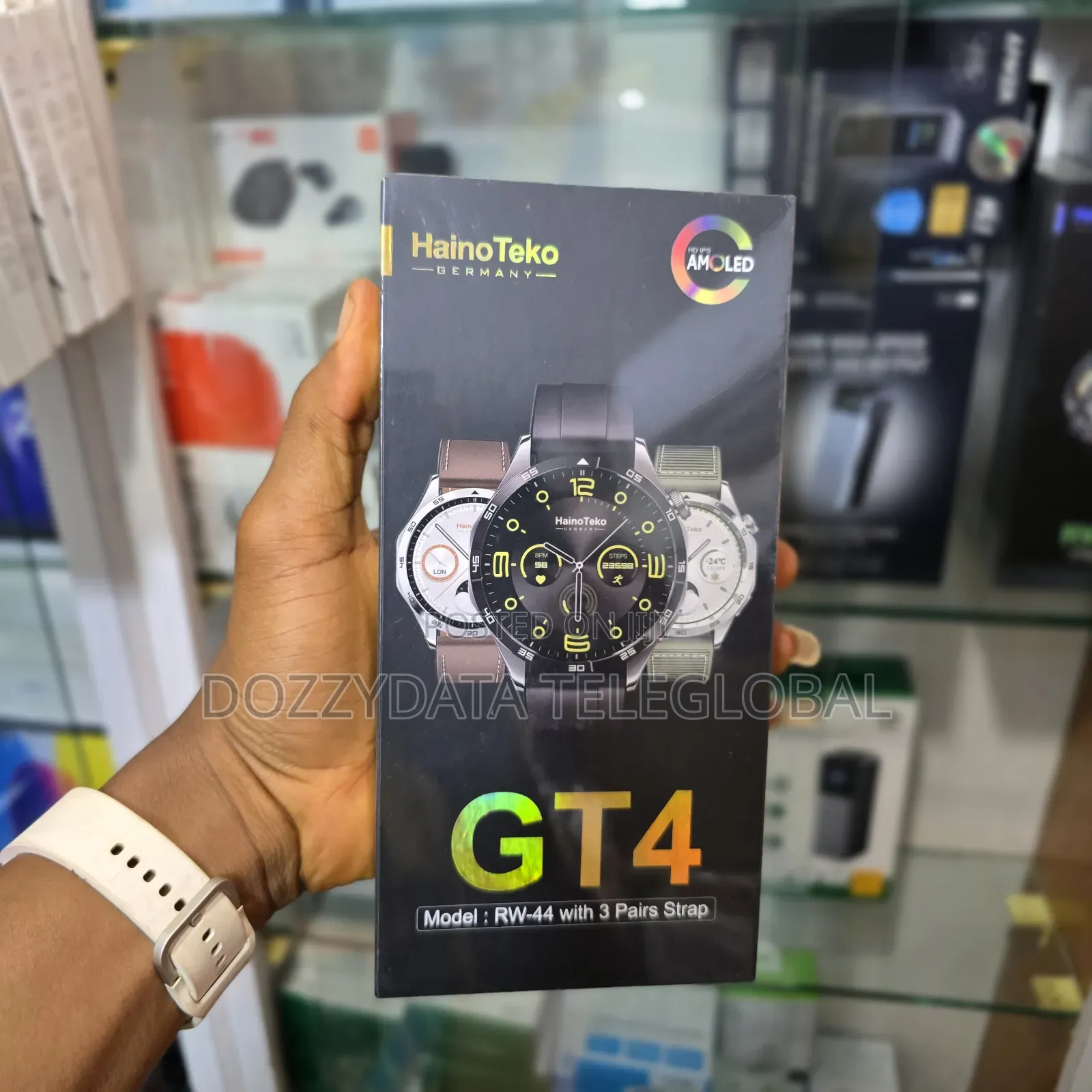 Hainoteko Rw44 Gt4 Smartwatch and Three Interchangeable Straps