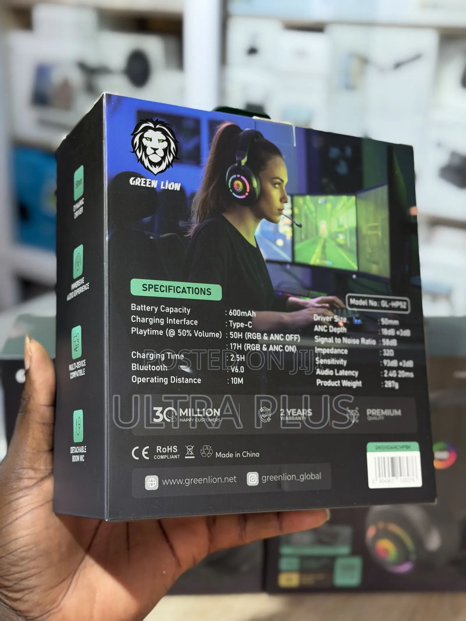 Green Lion Shadow Anc Gaming Headset