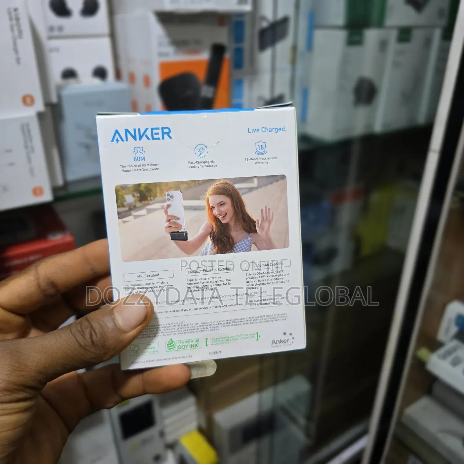 Anker Nano 5000mah Power Bank (12w, Built-in Lightning Connector)