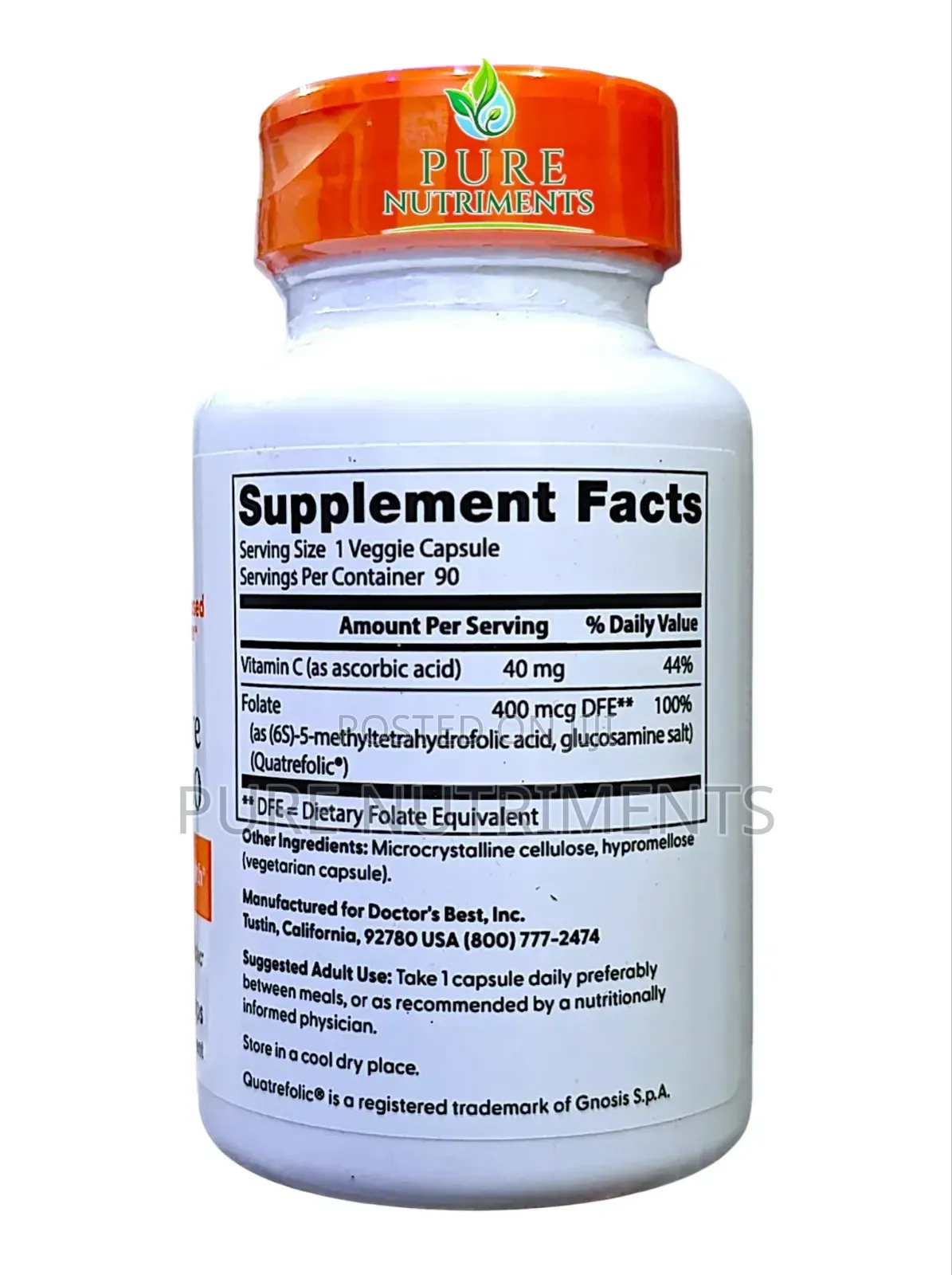 Doctors Best Folate 400mcg Quatrefolic 90 Caps For Brain And Pregnancy