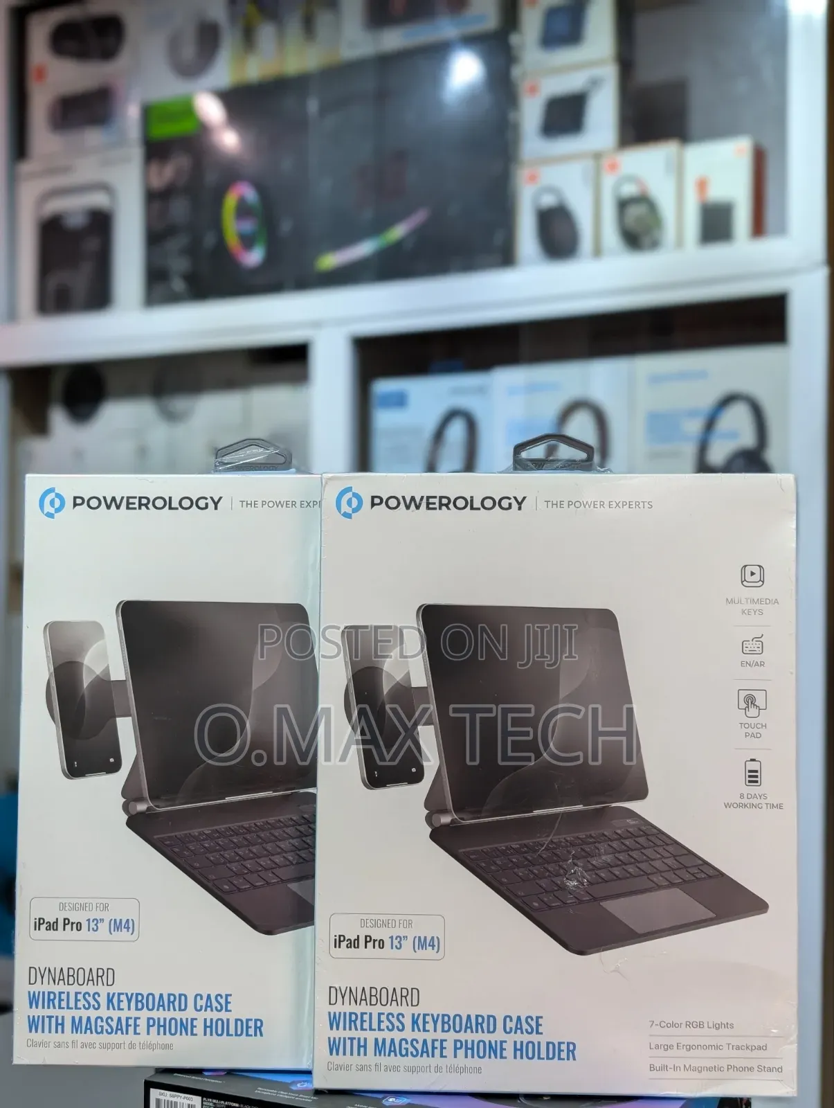 Powerology Wireless Keyboard Case/Magsafe Phone Holder for iPad 13" M4