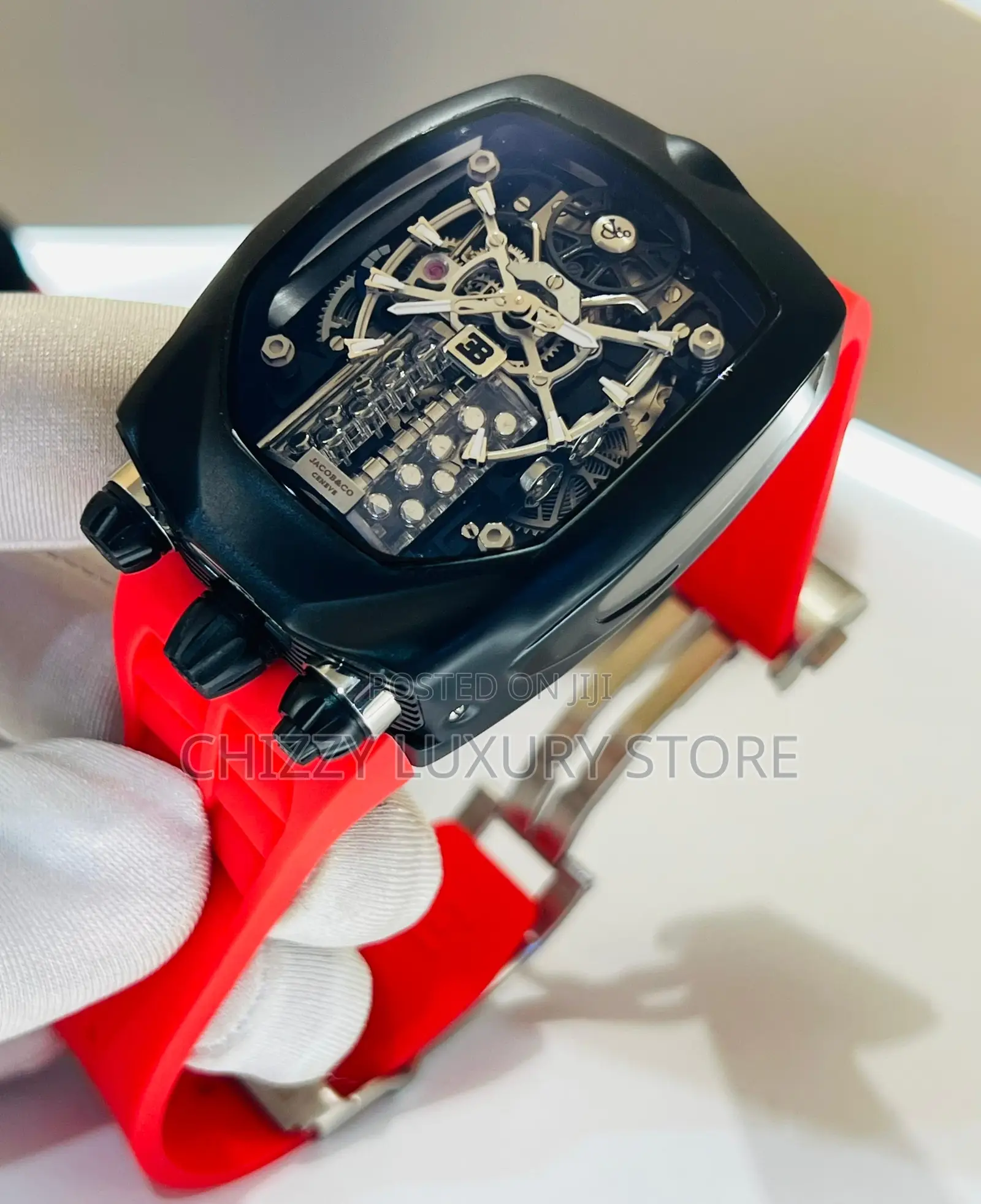 Jacob Co Quality Luxury Men Automatic Engine Wristwatch