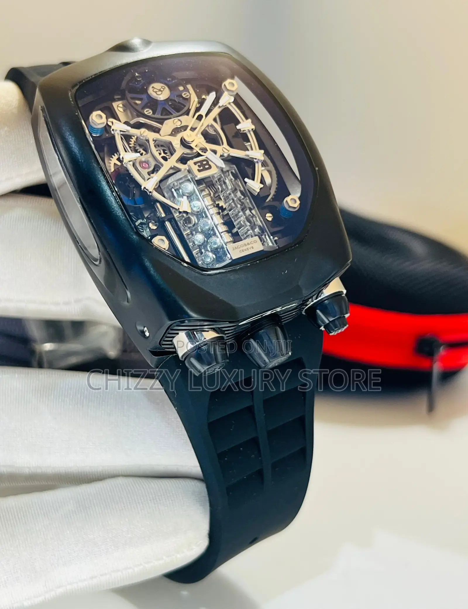Jacob Co Quality Luxury Men Automatic Engine Wristwatch