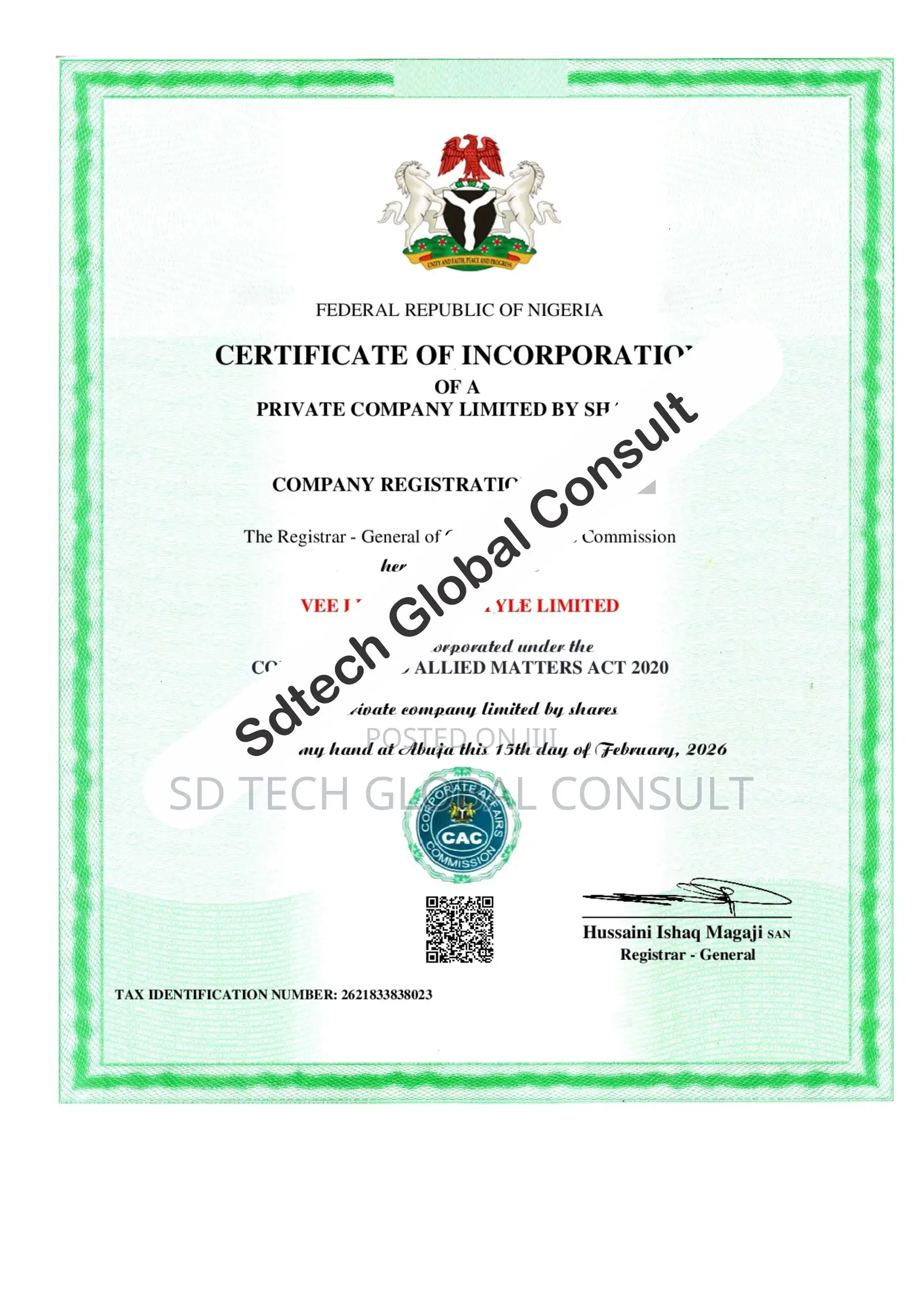 Cac Registration, Scuml, Export License | Branding Website