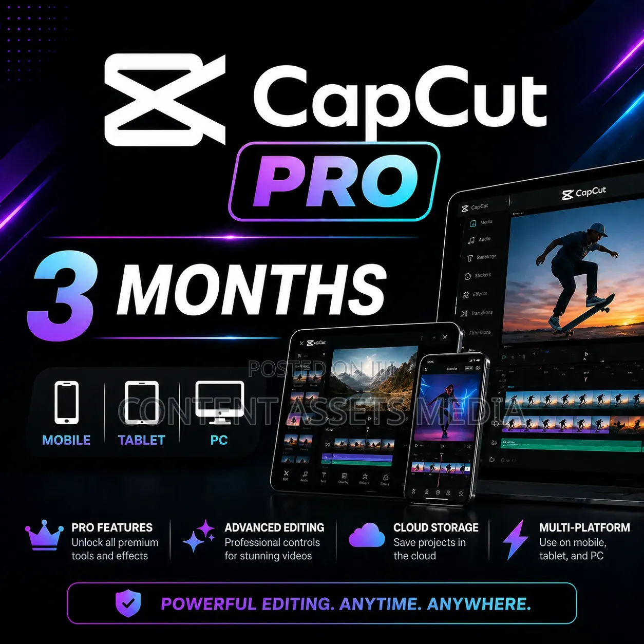 Capcut Pro Subscription (Mobile, Tablet, Pc) 1 Months