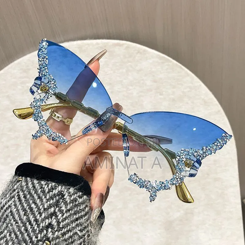 Fashion Butterfly Glasses - Gray, Blue, Green, Red