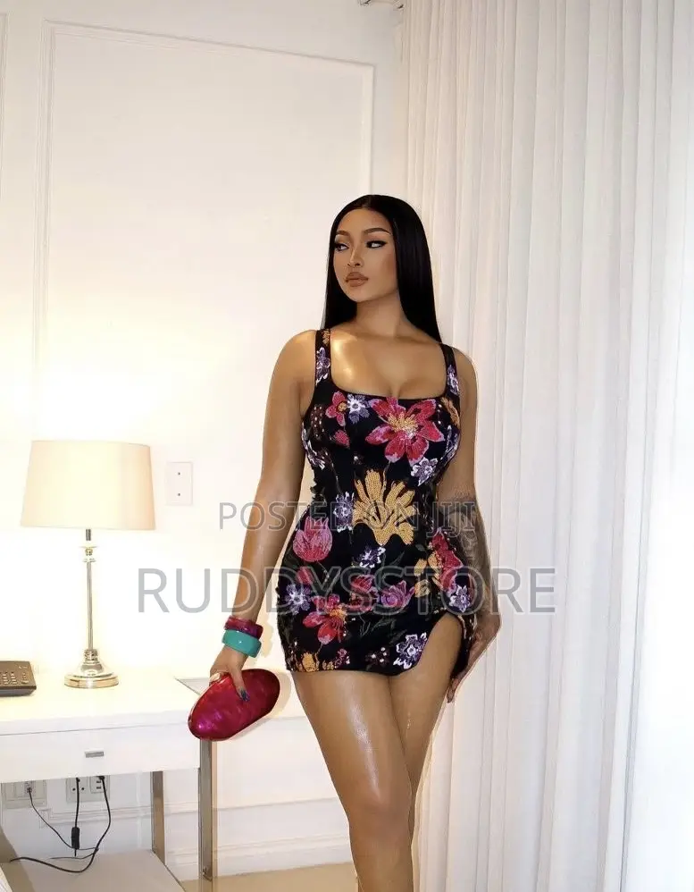 Embroidery Sequin Mini Dress