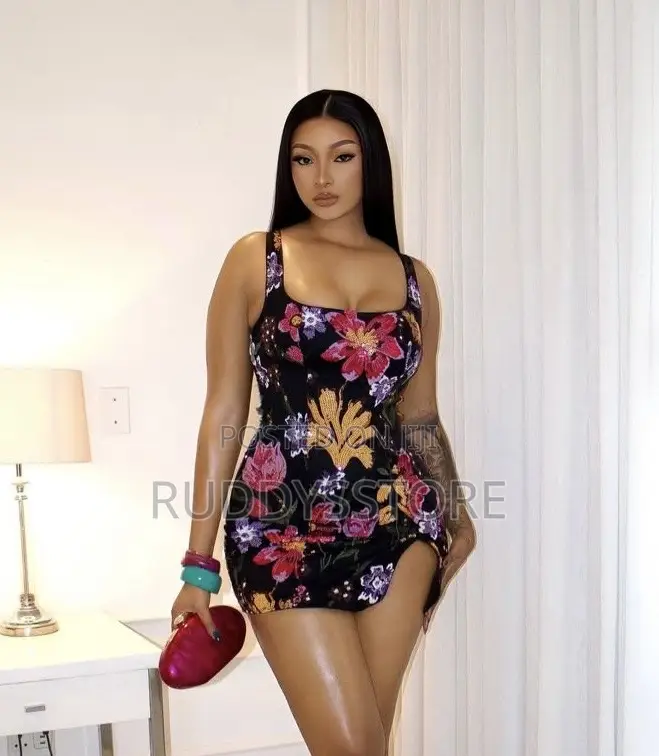 Embroidery Sequin Mini Dress