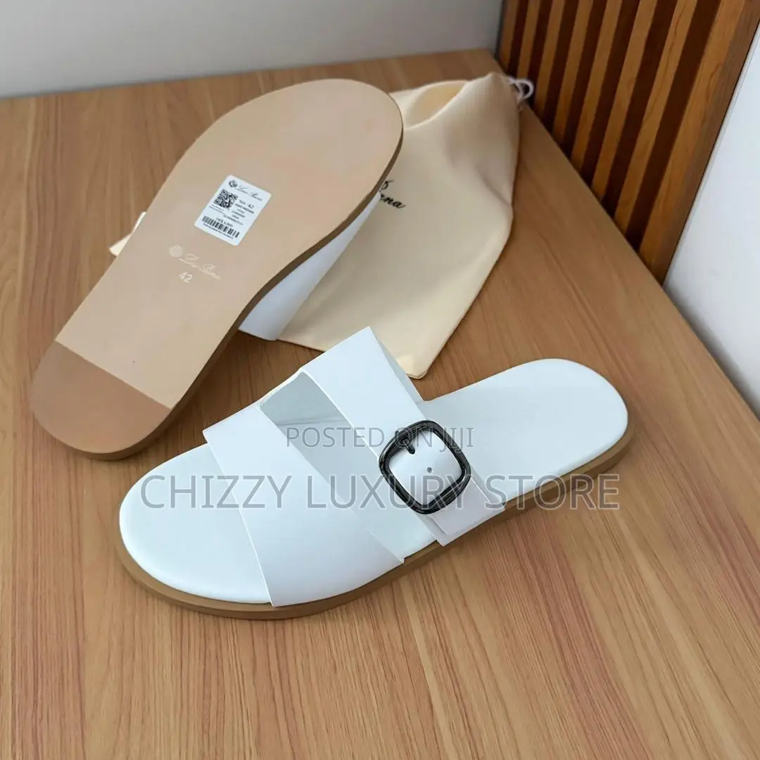 Loro Piana Quality Luxury Men Genuine Leather Slippers