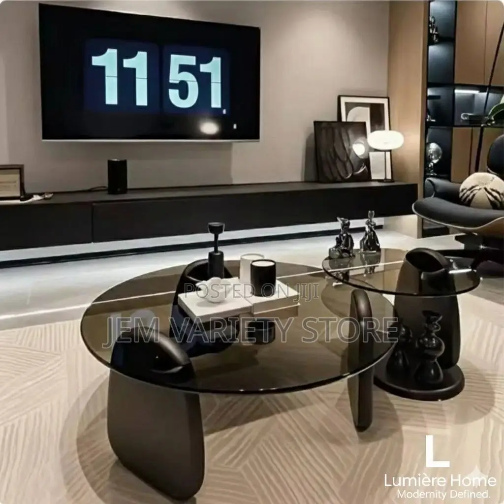 2in1 Aesthetic Glass Transparent Side Table and Center
