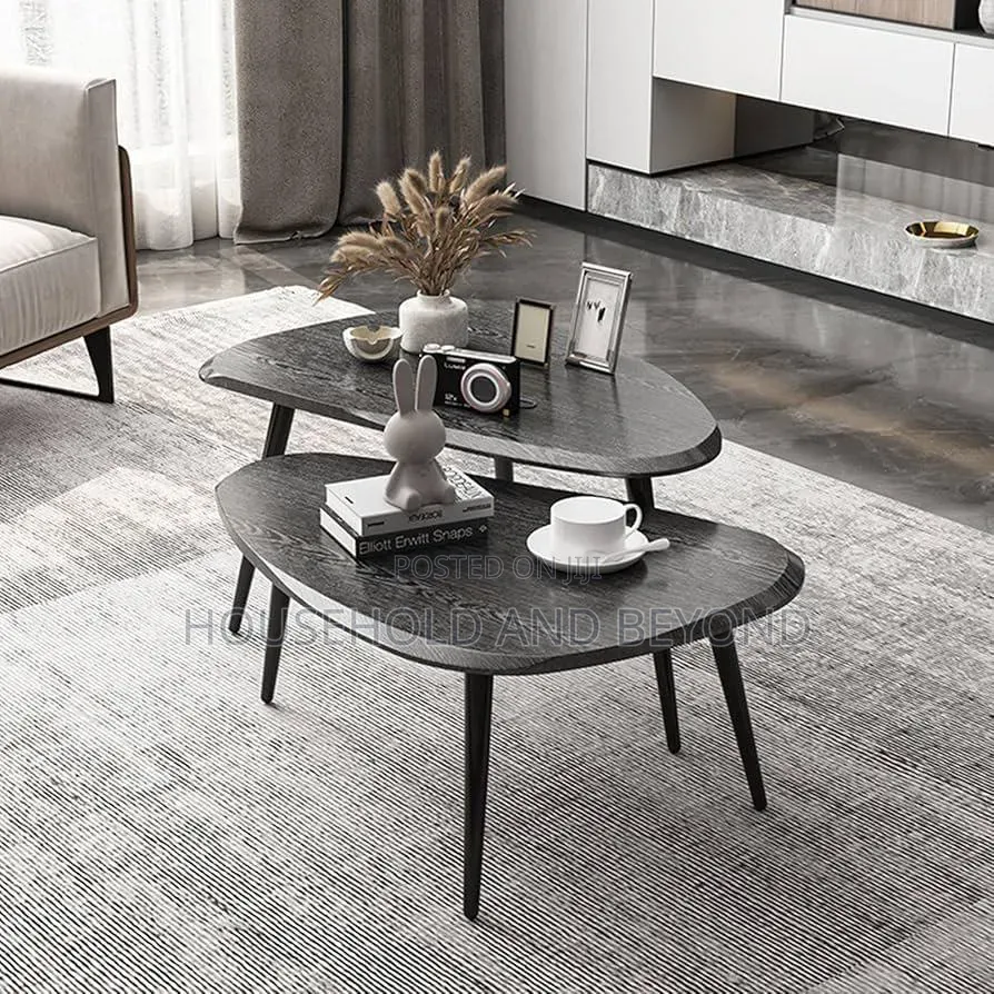 2pcs Luxury Crafted Wood Center Table