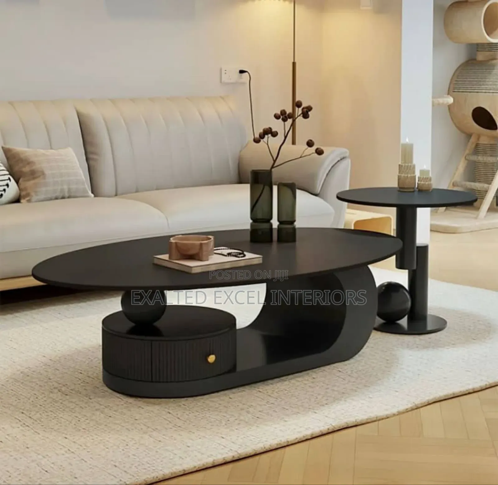 Elegant Black Marble Center Table
