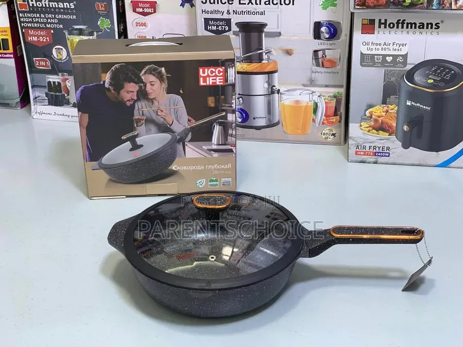 Ucc Life Deep Fry Pan With Glass Lid (28cm / 4.3l)