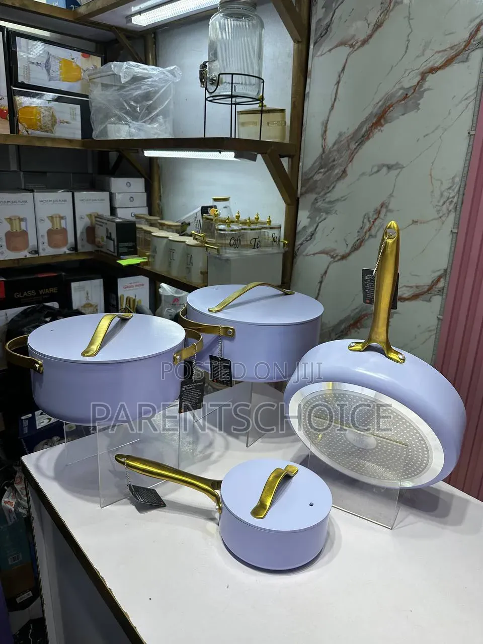 4 Pcs Non-stick Cookware Set – Premium Pink Gold Or Blue Gold