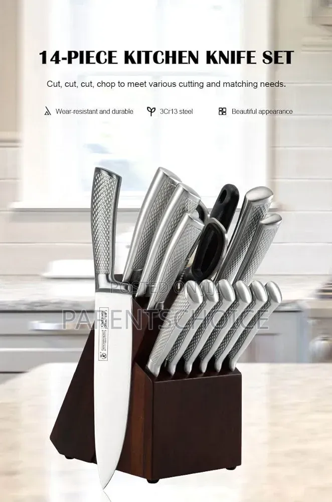 14-Piece 3cr13 Stainless Steel Knife Set