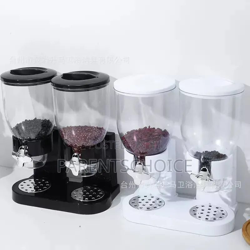 Dry Food Cereal Dispenser 2 Liters - White / Black