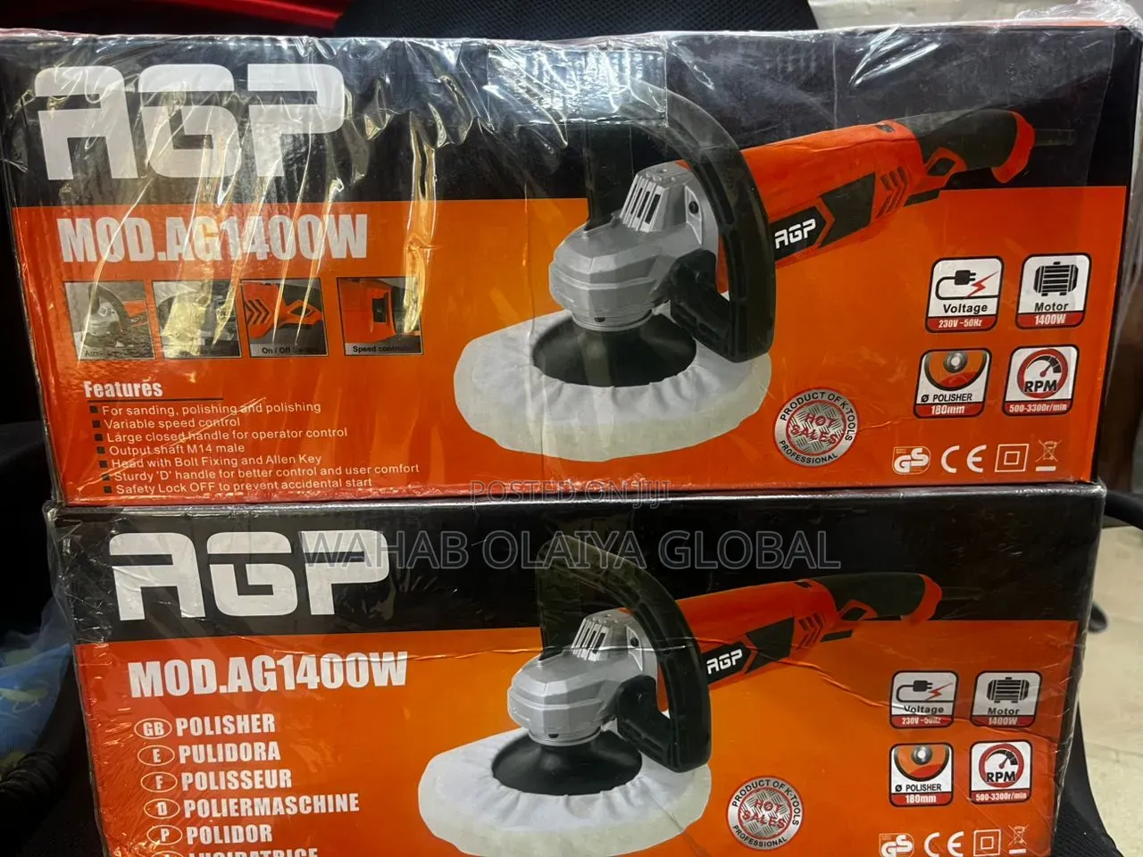 Agp Ag1400w Rotary Polisher 180mm Variable Speed