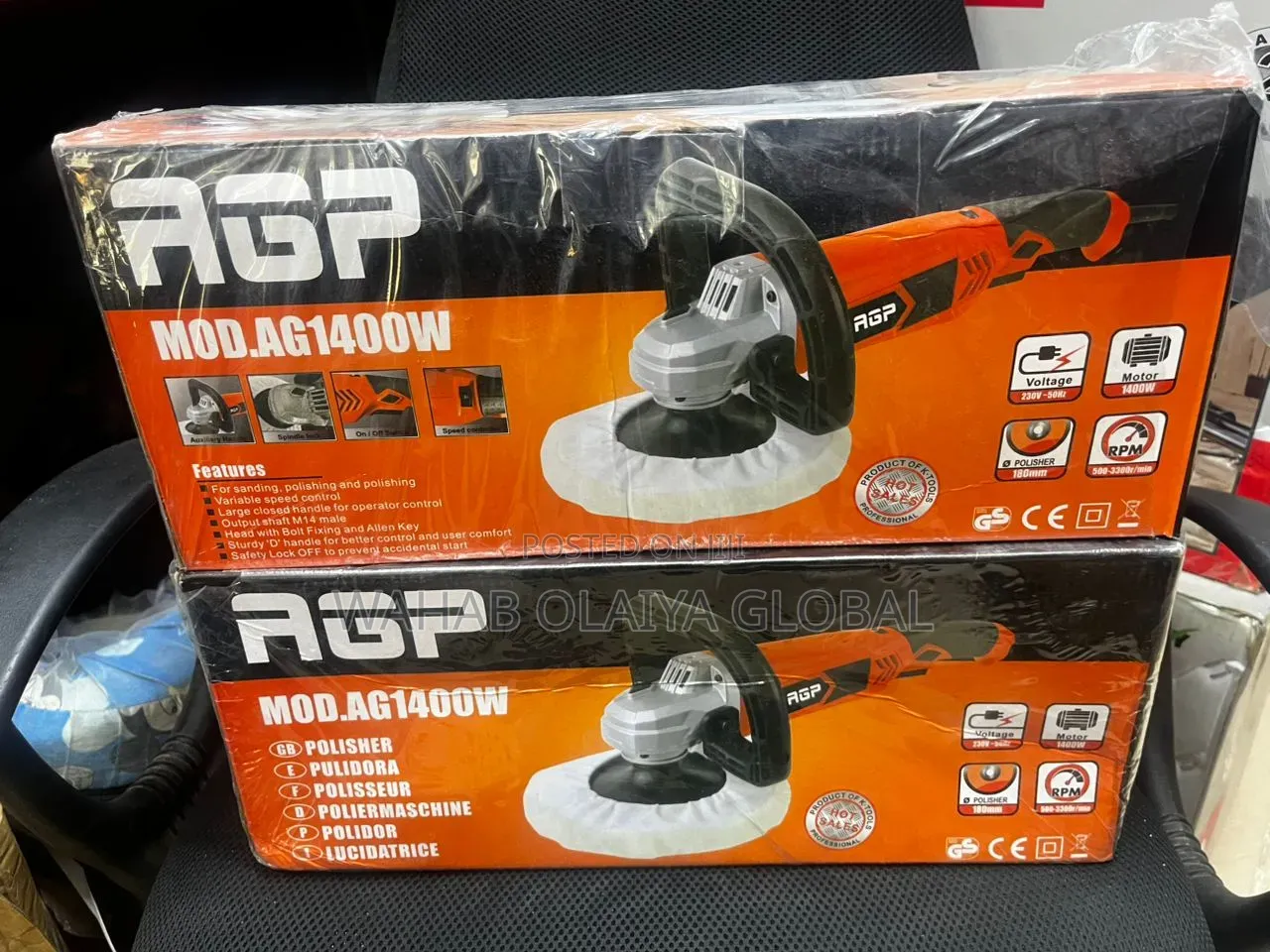 Agp Ag1400w Rotary Polisher 180mm Variable Speed
