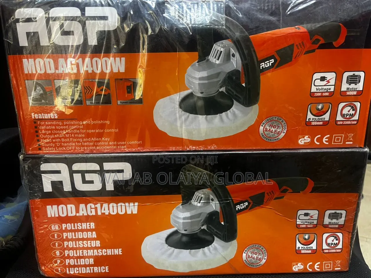 Agp Ag1400w Rotary Polisher 180mm Variable Speed