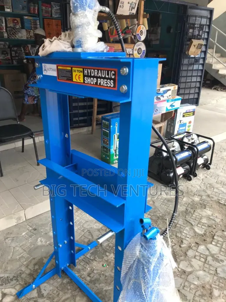 30-ton Blue Hydraulic Shop Press Branded