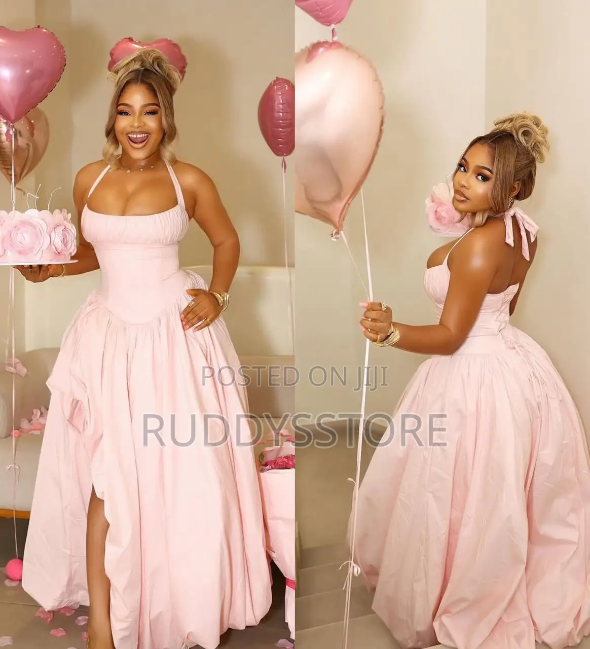 Halterneck Corset Padded Maxi Dress