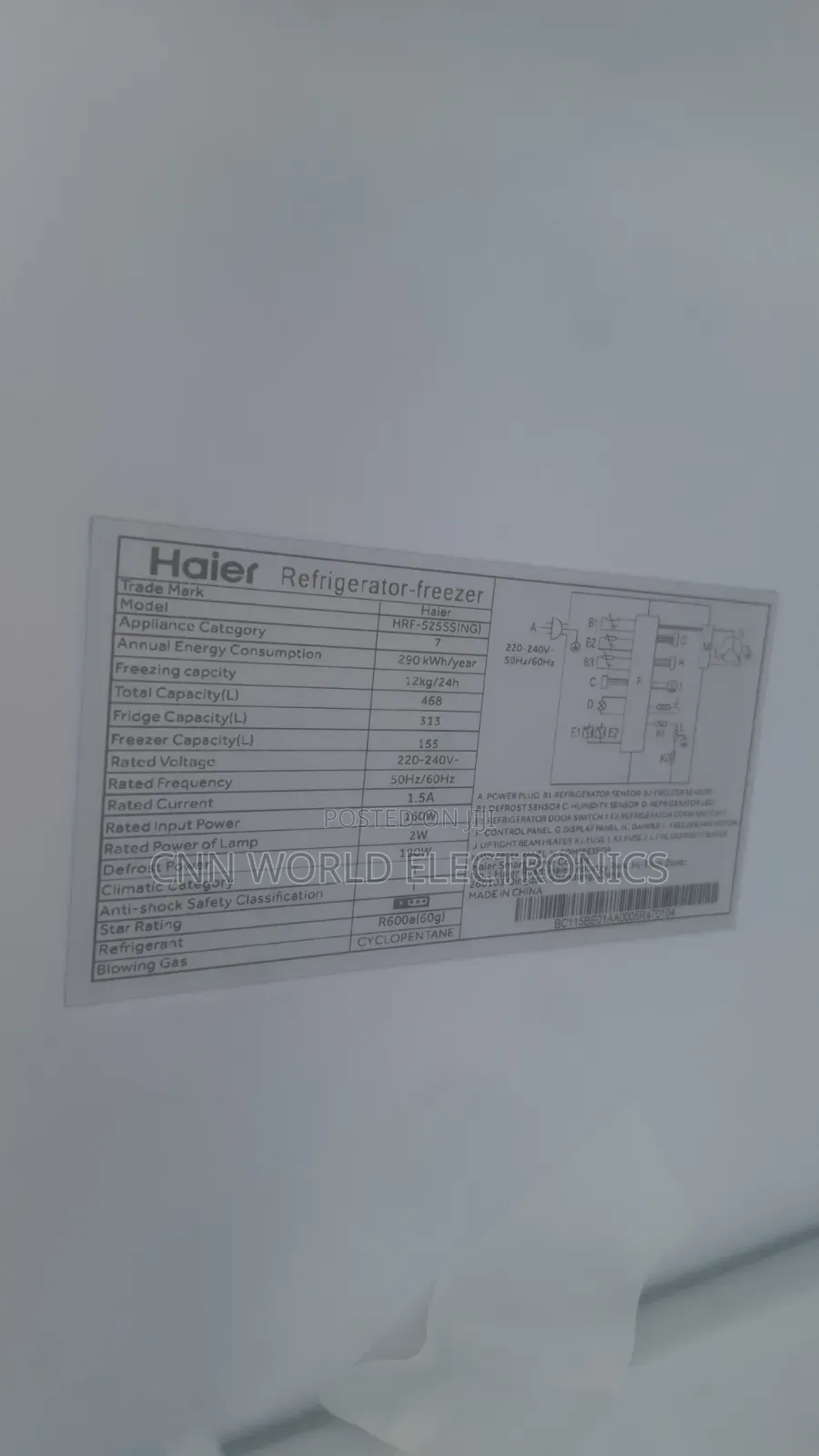 New Haier 468l Side by Side Fridge 4door (Inverter) Super Cooling
