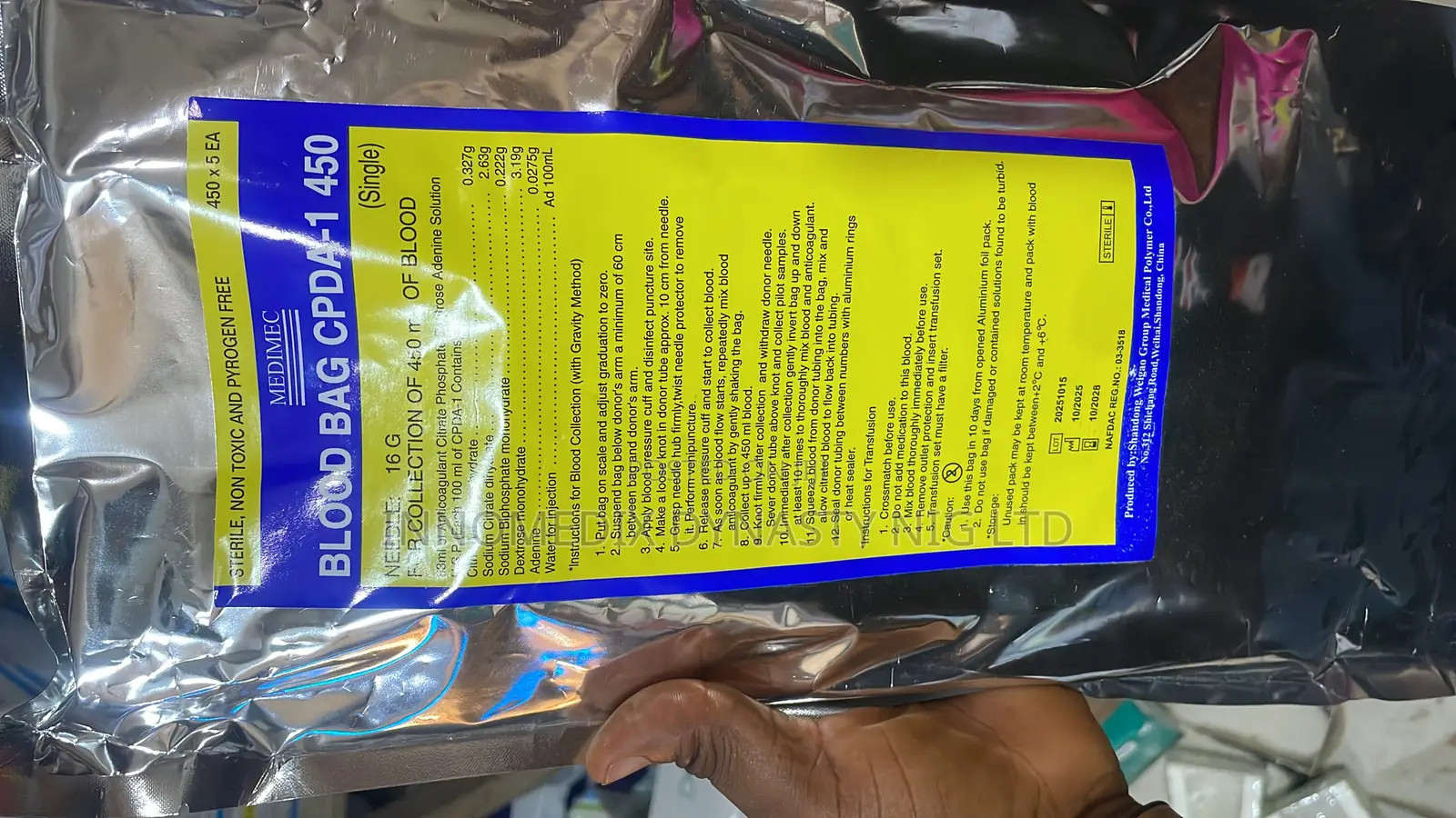 Blood Bag Cpda-1 450