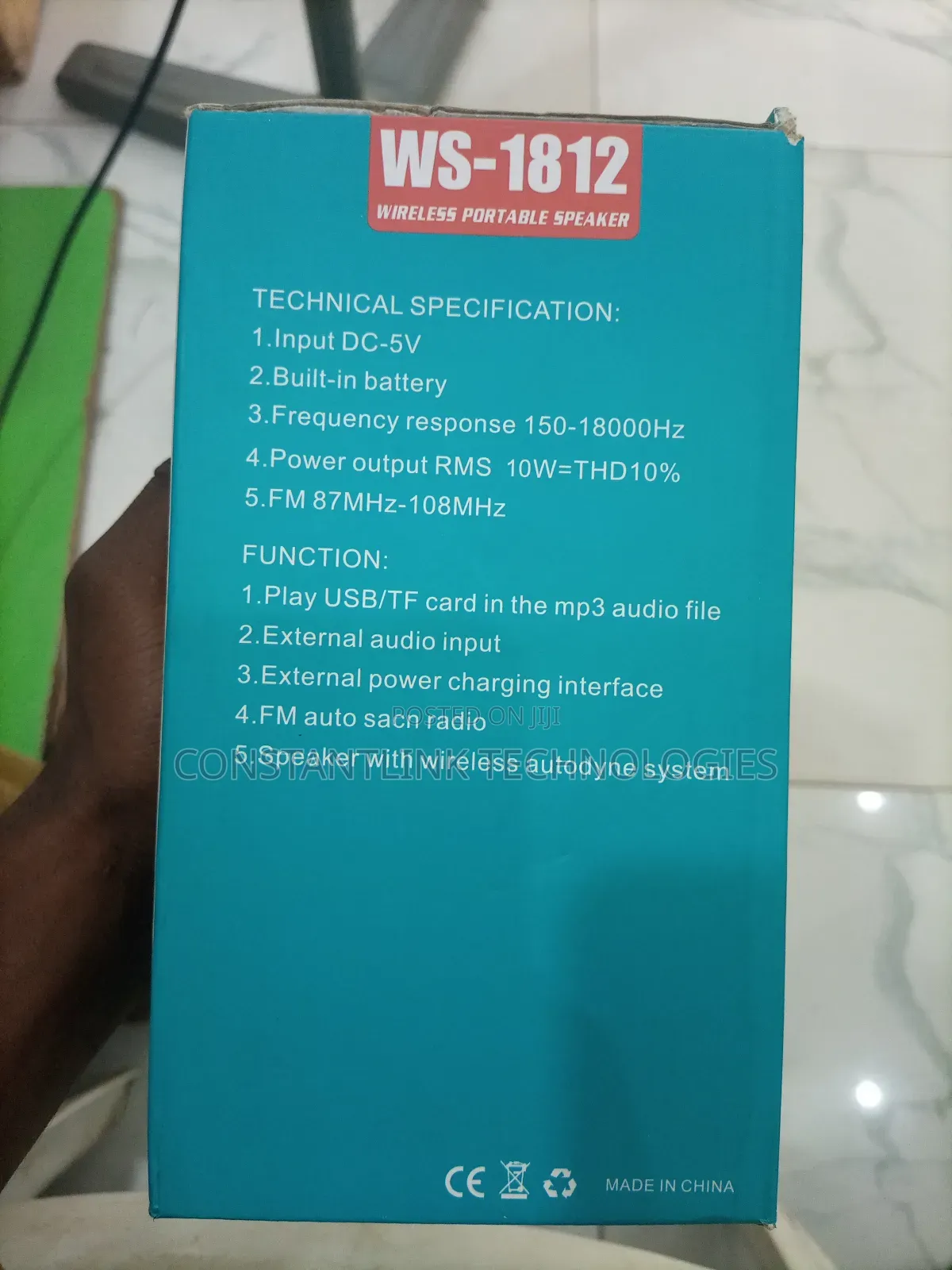 Wster Wireless Portable Speaker Ws-1812