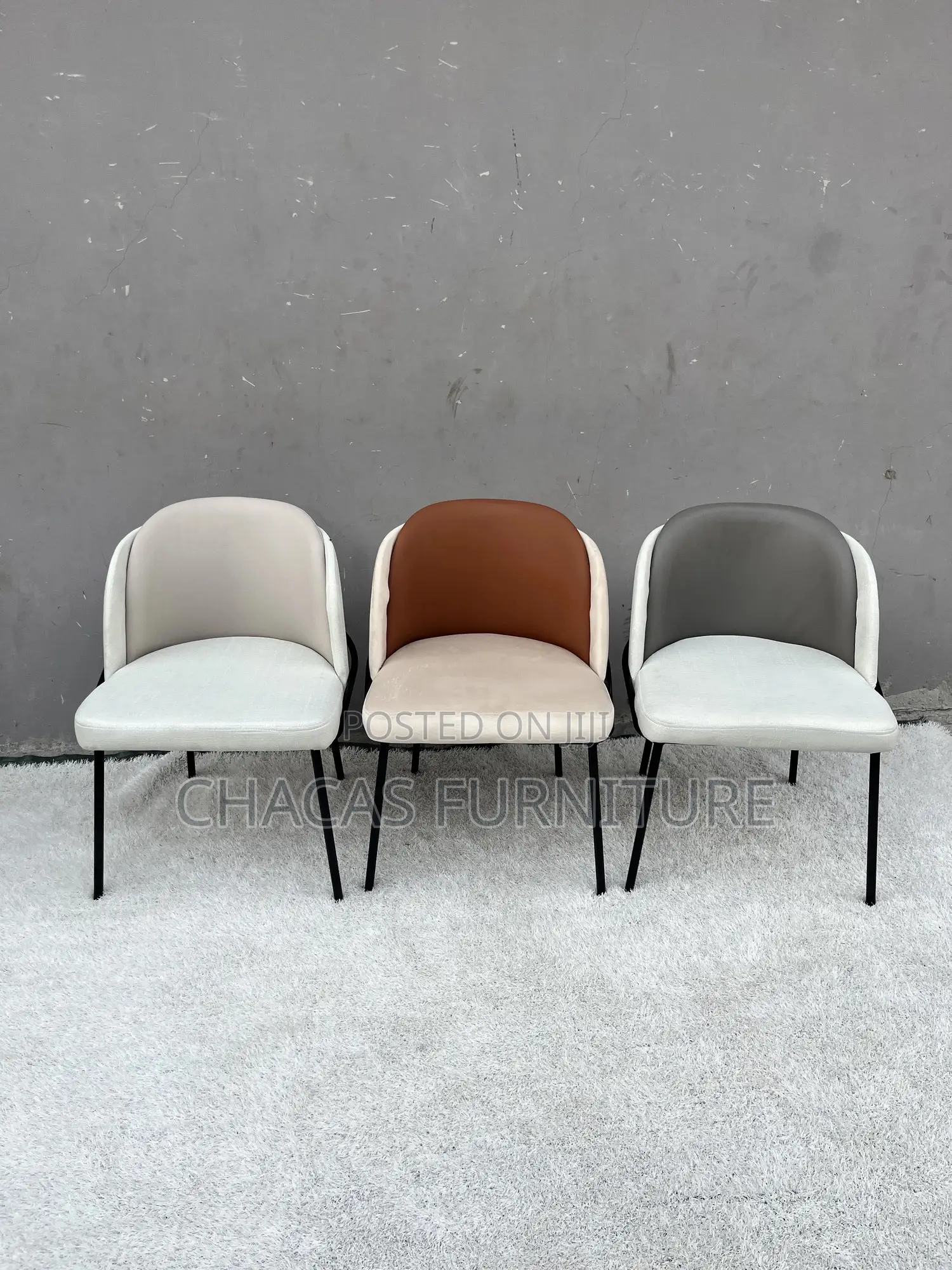 Modern Duo-Tone Dining Chair - Premium Nordic Upholstered Seat