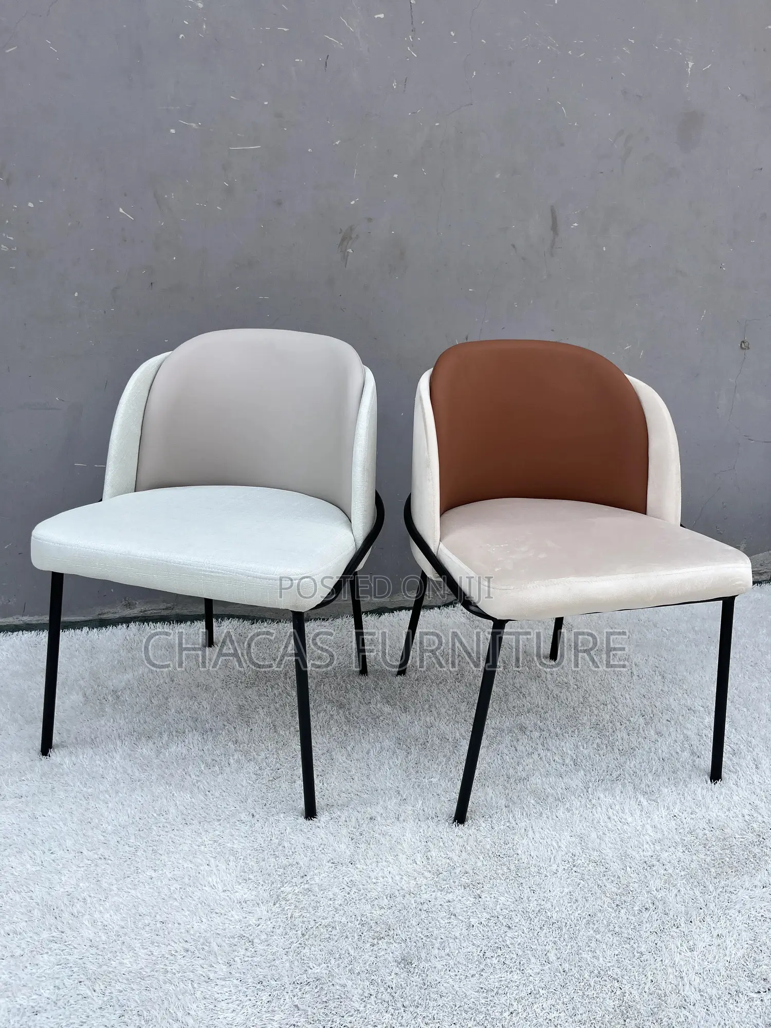 Modern Duo-Tone Dining Chair - Premium Nordic Upholstered Seat