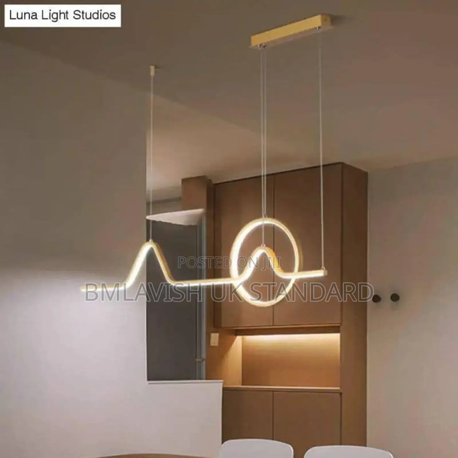 Nordic Creative Angle Ring Line Gold Led Chandelier